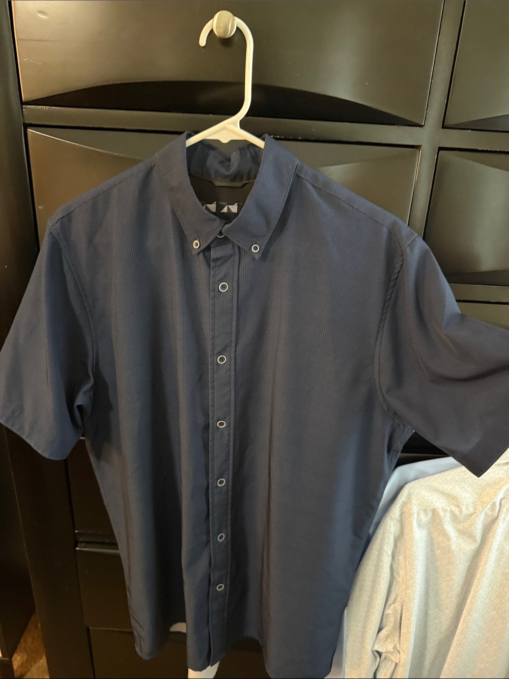 Marc Asher Men's Navy Short-Sleeve Button-Down Shirt